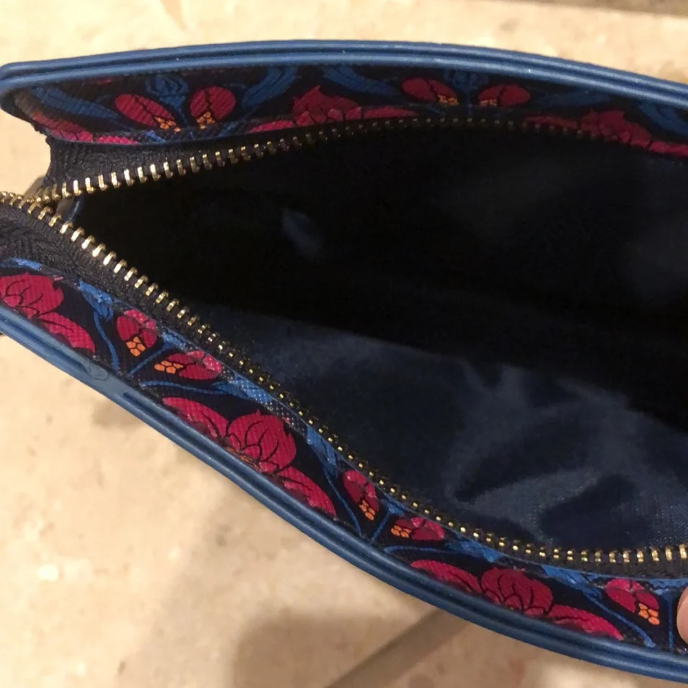 New Liberty London colorful floral square mini clutch wristlet toiletry handbag